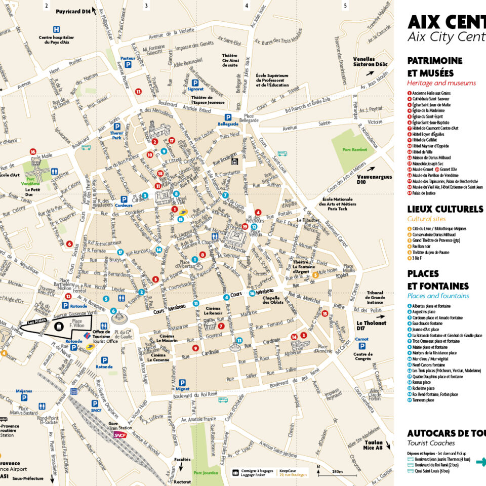 Aix en Provence Downtown and points of interest