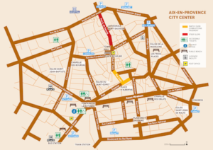 Aix en Provence Downtown map simplified