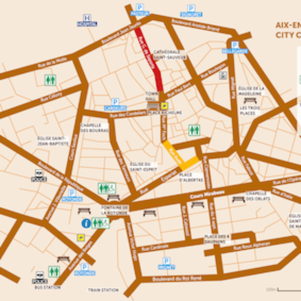 Aix en Provence Downtown map simplified