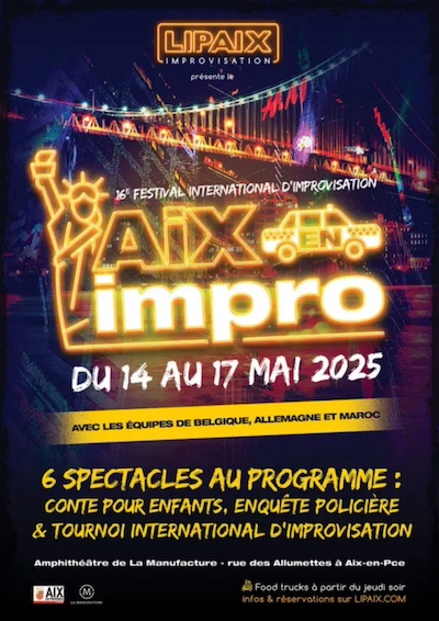2025 - Affiche - Festival Aix-en-impro Aix-en-Provence